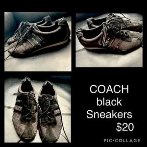 COACH BLACK SUEDE SNEAKERS size 8.5